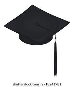 Graduation hat isolated. vector illustration