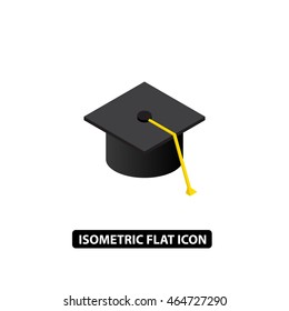 Graduation hat isometric icon