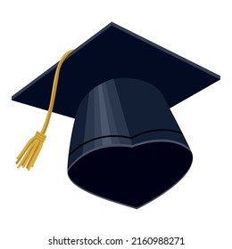 graduation hat isometric isolated icon