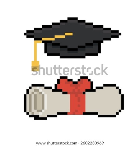 graduation hat item pixel art