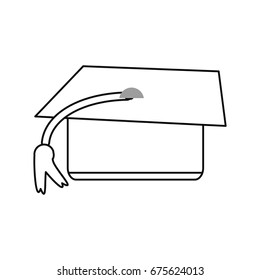 Graduation hat kawaii cartoon