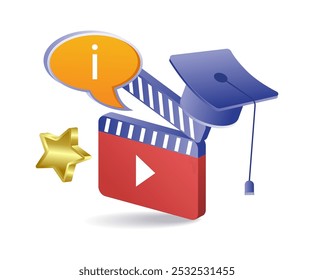 Graduation hat learning video content creator