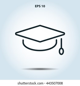 graduation hat line icon