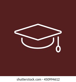 graduation hat line icon