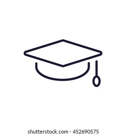 graduation hat line icon