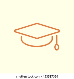 graduation hat line icon