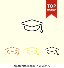 graduation hat line icon