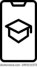 graduation hat line icon illustration vector