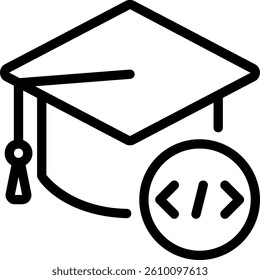 graduation hat line icon illustration vector