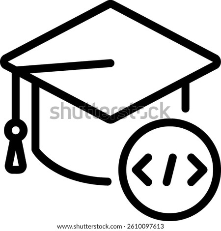 graduation hat line icon illustration vector