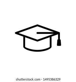 Graduation hat Line Icon Vector, Academic, Education symbol