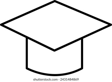 graduation hat line icon vector design template ilustration with editable stroke