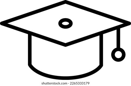 Graduation Hat Line Vector Icon Design