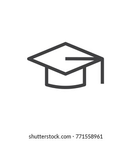 Graduation hat linear icon