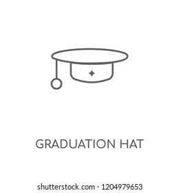 Graduation hat linear icon. Graduation hat concept stroke symbol design. Thin graphic elements vector illustration, outline pattern on a white background, eps 10.