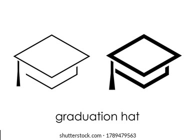 Graduation hat for logo design concept, very suitable in various business purposes, also for icon, symbol and many more.