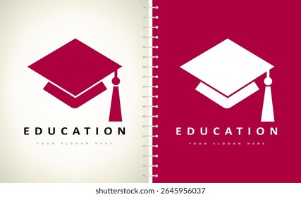 graduation hat logo education vector