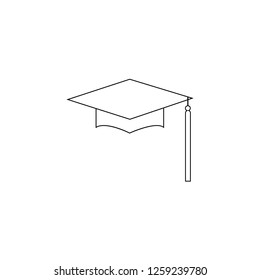 Graduation hat Logo Template Design Elements. Vector illustration isolated on white background.