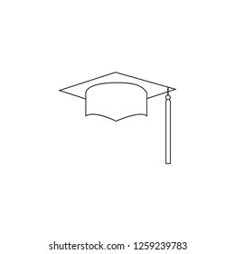 Graduation hat Logo Template Design Elements. Vector illustration isolated on white background.