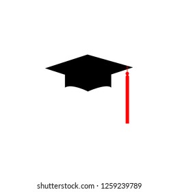 Graduation hat Logo Template Design Elements. Vector illustration isolated on white background.