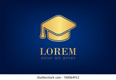 graduation hat logo vector design