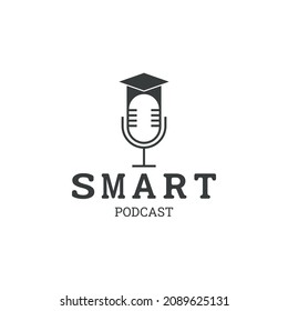 Mic Graduate Hat Microphone Konferenz Podcast Radio Logo Design