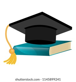 graduation hat with ntextbook
