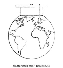 graduation hat on globe map learning concept