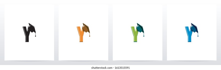 Graduation Hat On Letter Logo Design Y