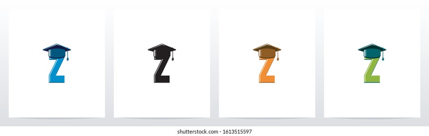 Graduation Hat On Letter Logo Design Z