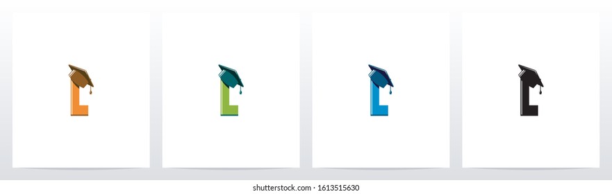 Graduation Hat On Letter Logo Design L