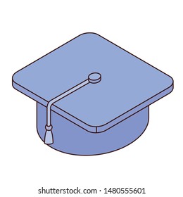 graduation hat on white background
