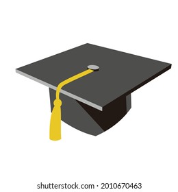graduation hat on white background
