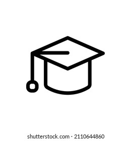 Graduation Hat Outline Icon. Graduation Hat Icon