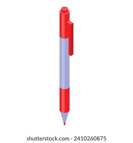 Graduation hat pencil icon isometric vector. Academic school. Mortar educate