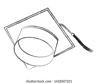 graduation hat school accessory success vector illustration