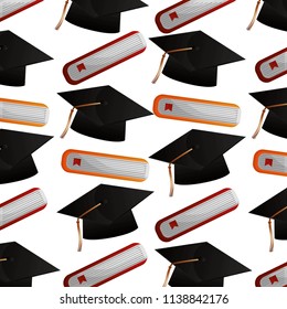 graduation hat school books background
