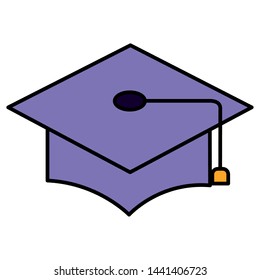 graduation hat school on white background vector illustration