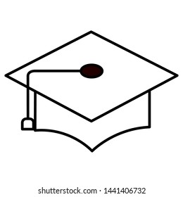 graduation hat school on white background vector illustration