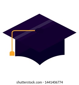 graduation hat school on white background vector illustration