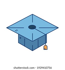 graduation hat school success icon