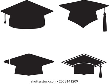 graduation hat set vector art