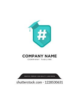 graduation hat shield logo