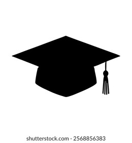 Graduation hat silhouette icon vector design.
