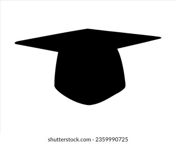 Graduation hat silhouette vector art white background