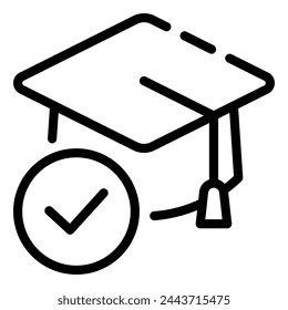 Graduierung Hut Einfache Linie Symbol Logo Symbol