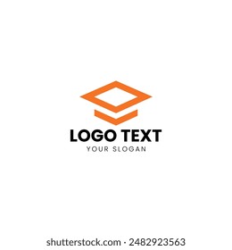 Graduation Hat Simple Logo Design Vector