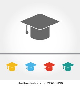 Graduation Hat Single Icon Vector Illustration