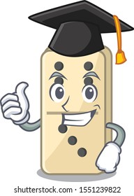 graduation hat Smile domino character isolated in vector