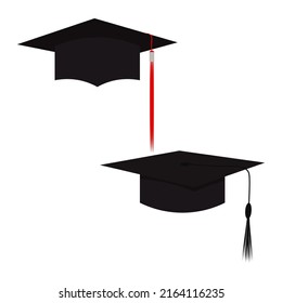 Graduation hat for students. Academic cap, graduation cap image. Vector illustration.